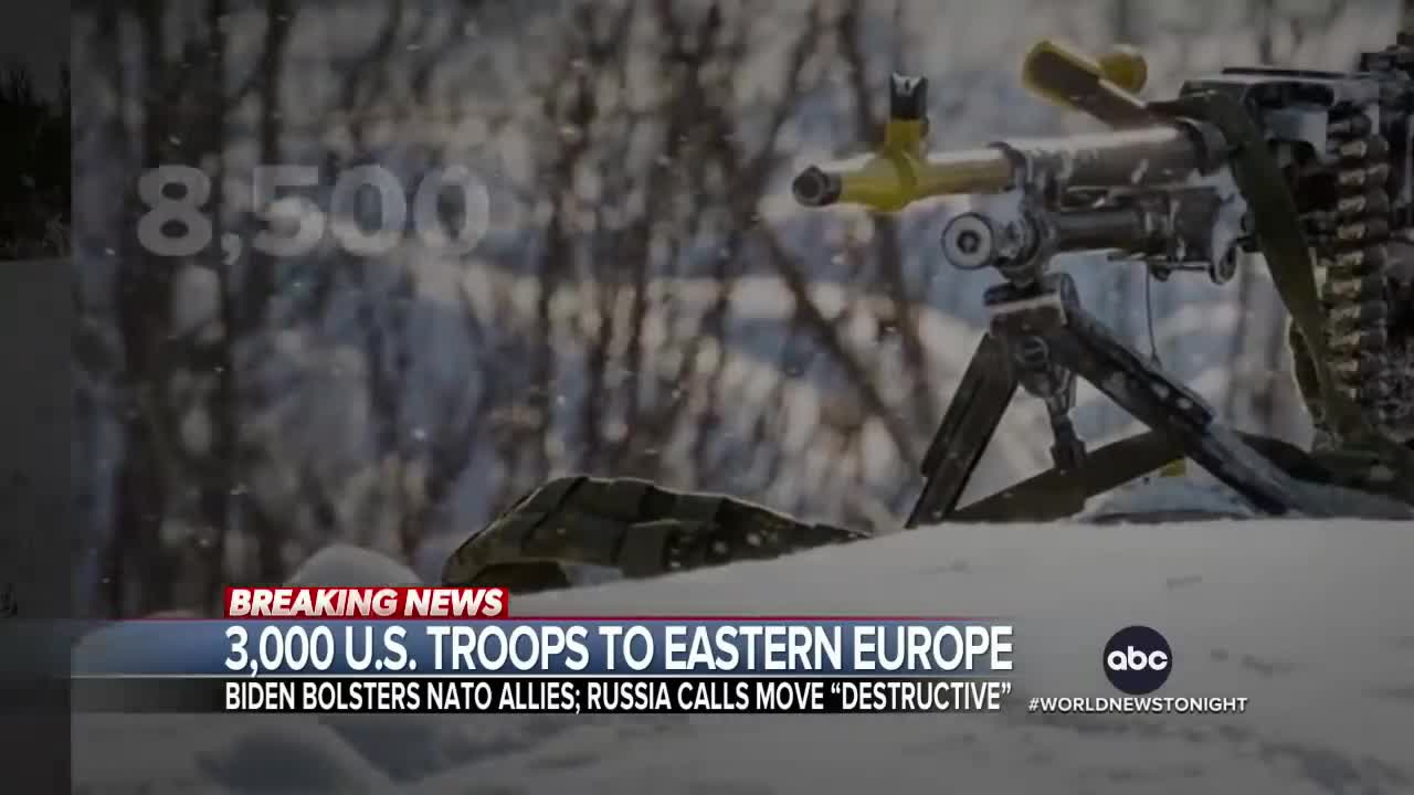 Biden orders 3,000 US troops to back up NATO in Eastern Europe