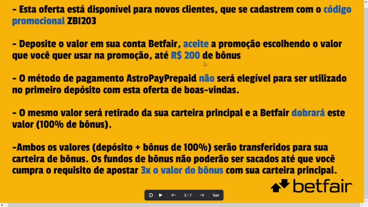 💰Bônus de boas vindas da BETFAIR.💰 - 💰Welcome Bonus from BETFAIR.💰