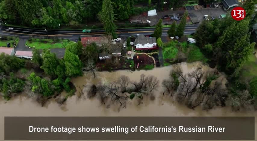 Swelling of California's Russian River-Storms killed 19 people & caused up to $34 billion in damage