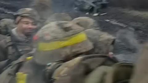 Destroyed columns of APU equipment near Bakhmut