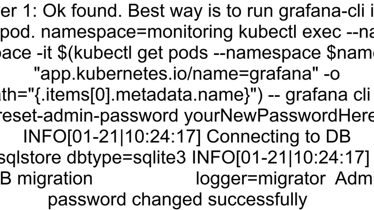 How to reset grafana39s admin password installed by helm