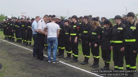 Otwarcie . VII Powiatowe Zawody Sportowo-Pożarnicze. 28.06.2015 . Podegrodzie