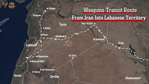 Attached is an illustration of the weapons smuggling route from Iran to Lebanon