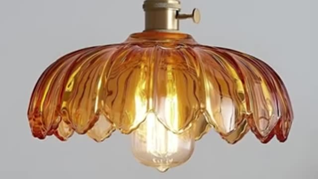 Dazuma_Ceiling Lights_Retro Flower Glass Brass Nordic Kitchen Pendant Lighting Chandelier