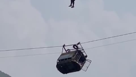 Pakistan cable car four children rescued chairlift waqar zaka pakistan