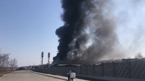 The oil depot near Kiev is still on fire