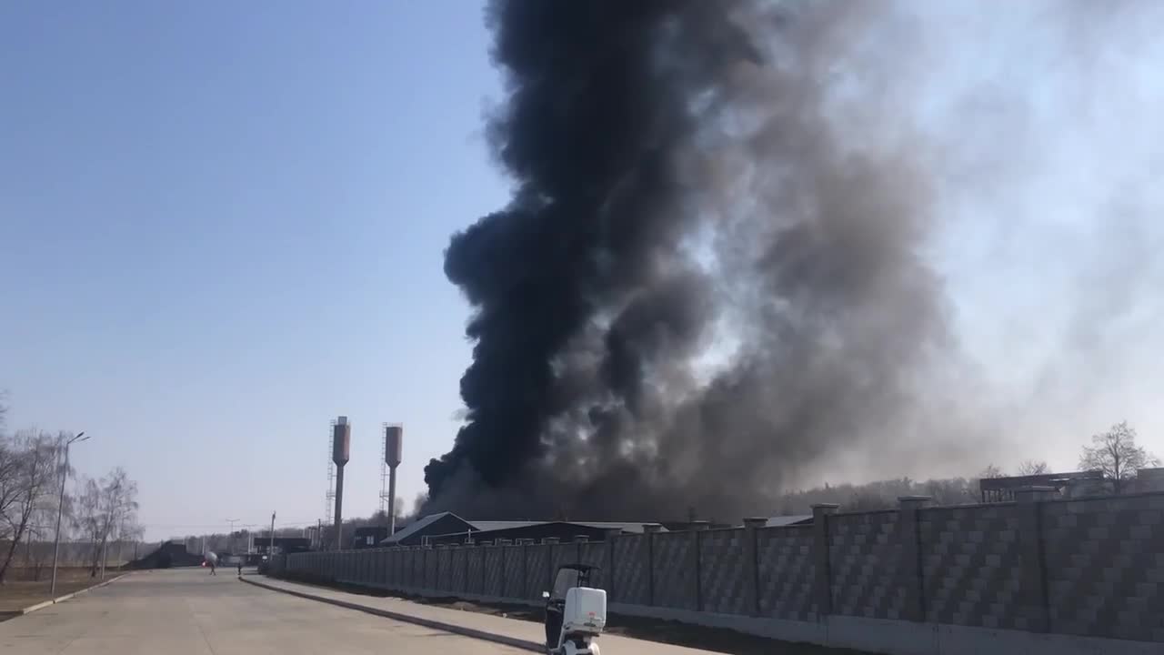 The oil depot near Kiev is still on fire