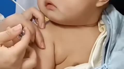 Cute baby injection