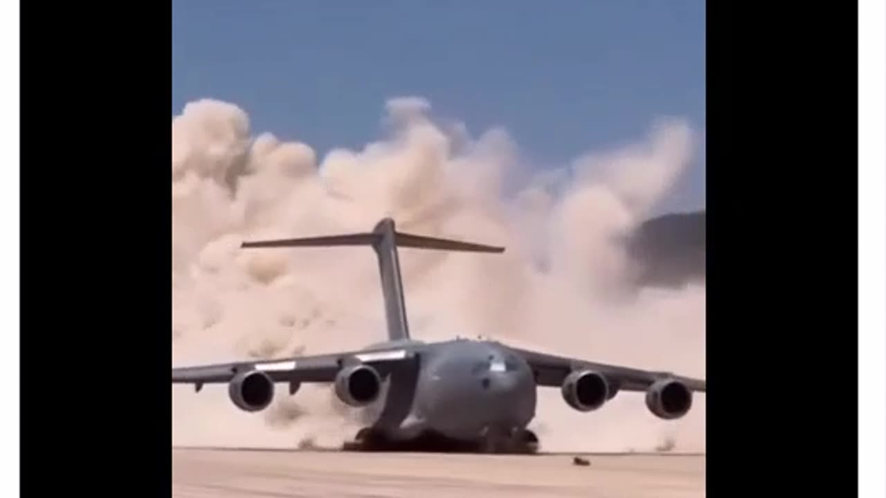 A BOEING C-17 ON DIRT