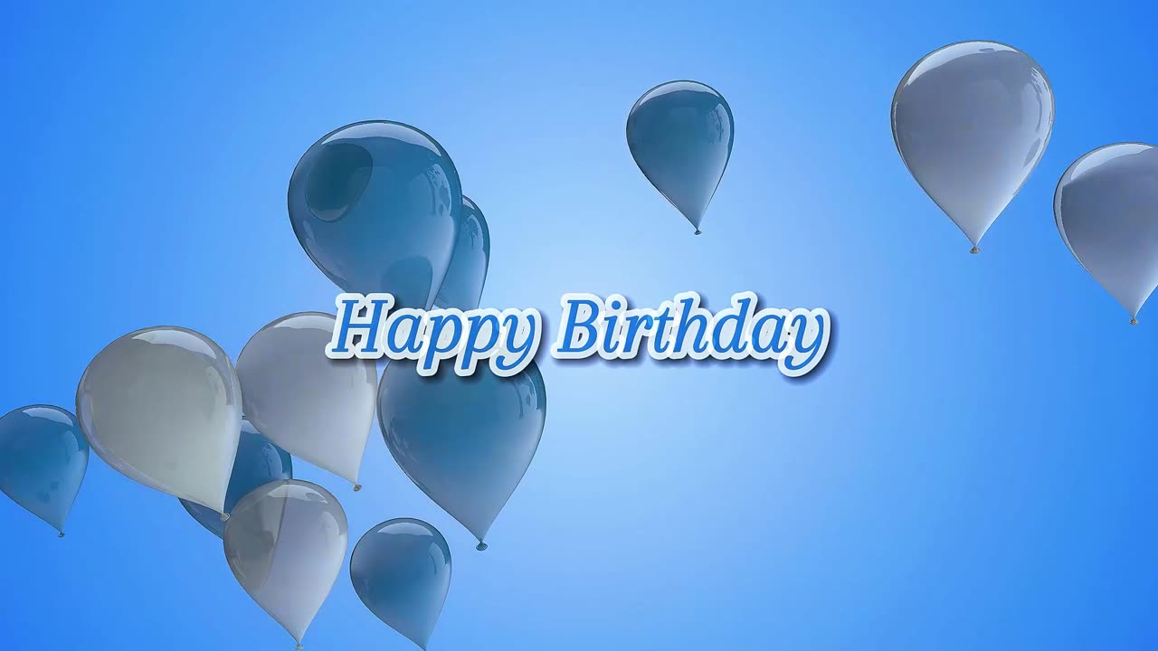 Happy Birthday with Music Loop..Motion Graphic video. Visual Effect video. Motion Backdrop.