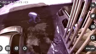 Guy Slips on Ice While Heading Out