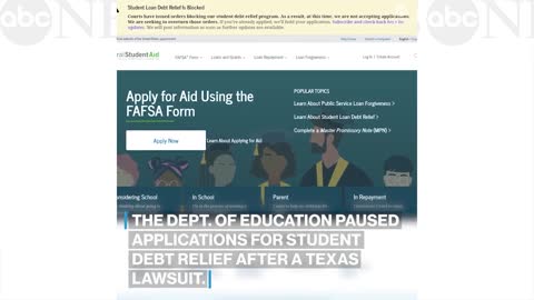 Student debt relief program applications paused after Texas lawsuit