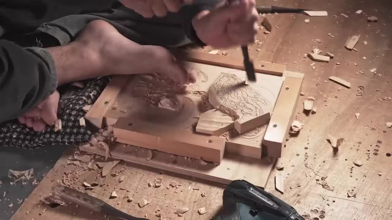 Wood Carving Dragon| To use technic of Japanese traditional wood carving| Woodworking