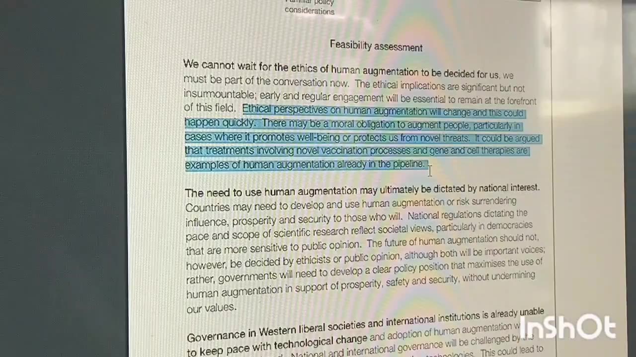 Translation: governments are going ahead and augmenting their Populations with "gene therapy" and other methods without their consent! "Climate Change" SDG2030