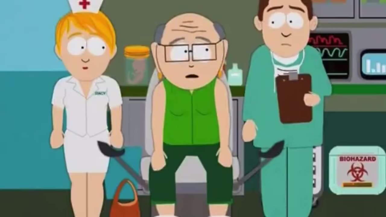 South Park (2005) mocking the insane idea that men can actually become women