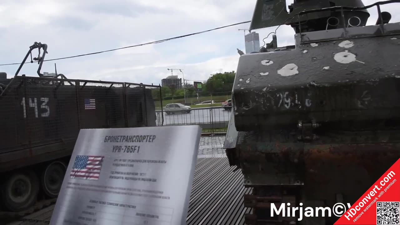 NATO Tanks and Weapons on display in Moscow's Park Pobedy (Victory Park).