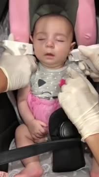 Baby sleeps during Ear Piercing. Watch till the end !! PERFECT RESULT_ NO PAIN_ BACK TO SLEEP