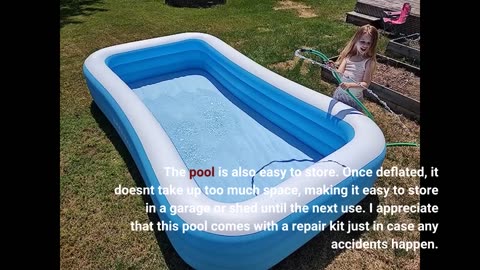 Read Ratings: Large Inflatable Pool with Pump - 130'' x 72'' x 22''Family Swimming Pool for Adu...
