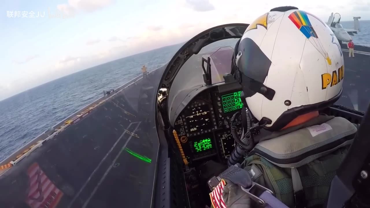 f-18 fighter landing aircraft carrier cockpit view