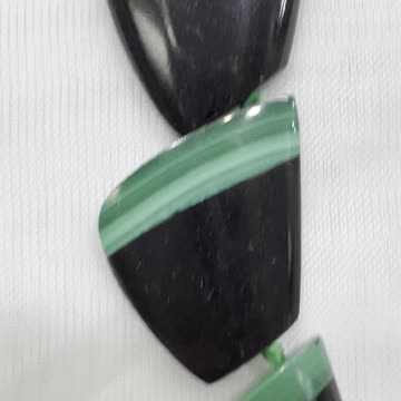 Handmade + Knotting Unique 16” Necklace with Onyx, Malachite