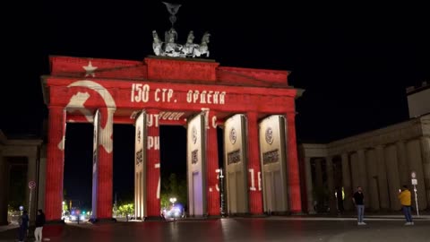 Germany Brandenberg Gate Hack night before Victory Celebration