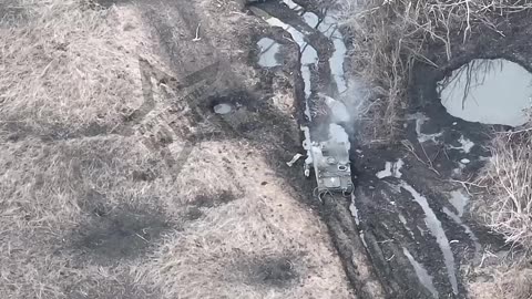 Destruction of the M113 tin can and the dead carcass of a Ukrainian.