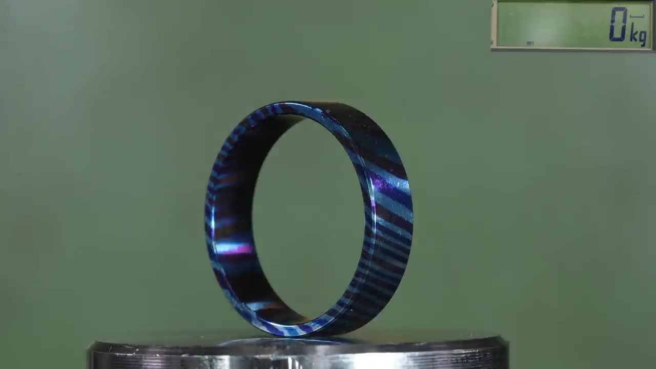 How Strong Is Tungsten Ring? Hydraulic Press Test!-14