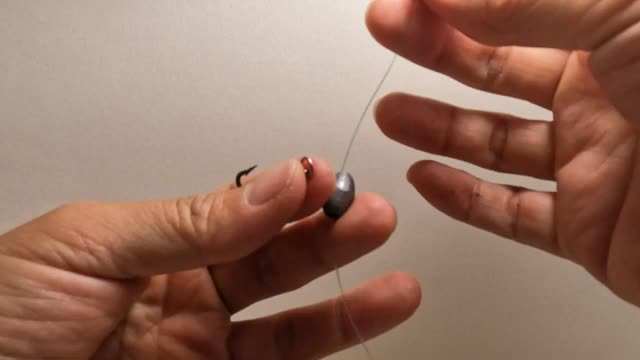 Uni knot how to tie ringed Flyliner hook with a slide sinker Super easy!_Cut