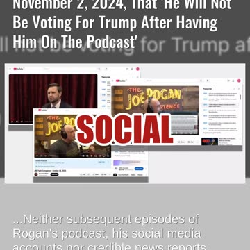 Fact Check: NO EVIDENCE Joe Rogan Said He Will Not Be Voting For Trump After Having Him On