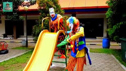 Clowns dance and sing