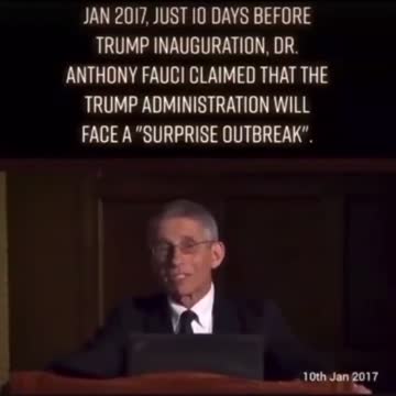 BOMB - 10 days before Trump inauguration, Fauci -Trump administration will face a Surprise Outbreak