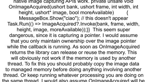 taskrun using method that gets called by c dll