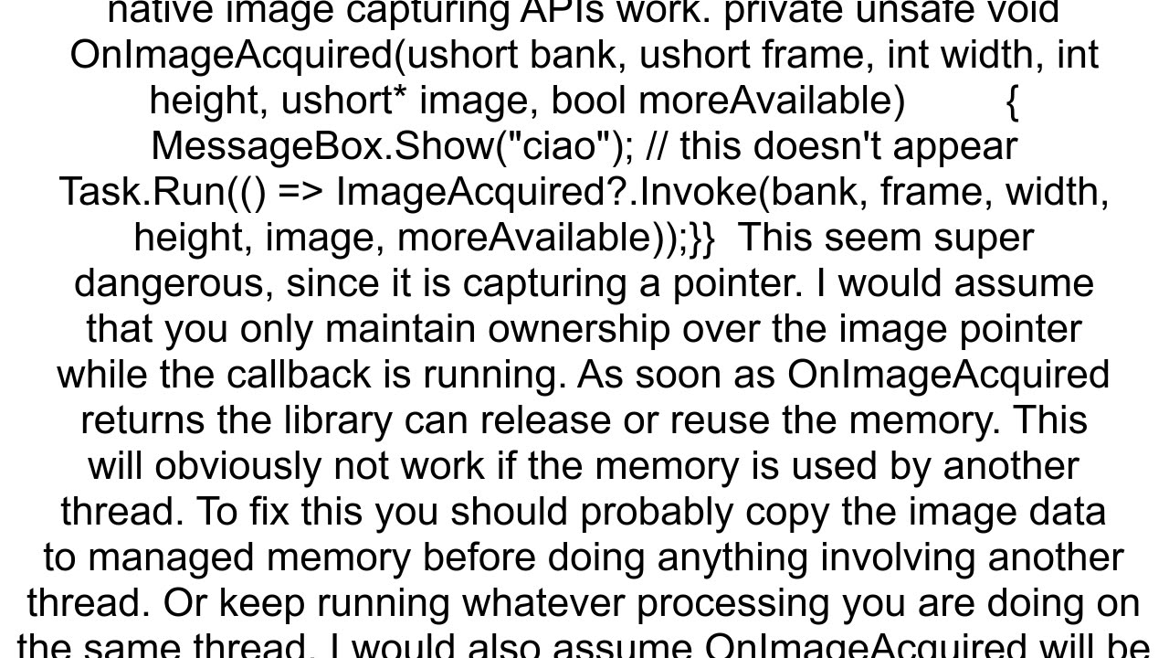 taskrun using method that gets called by c dll