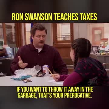 Politics - Ron Swanson Teaches Kids About Corrupt Government Taxes