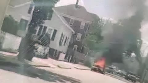 Jeep on fire