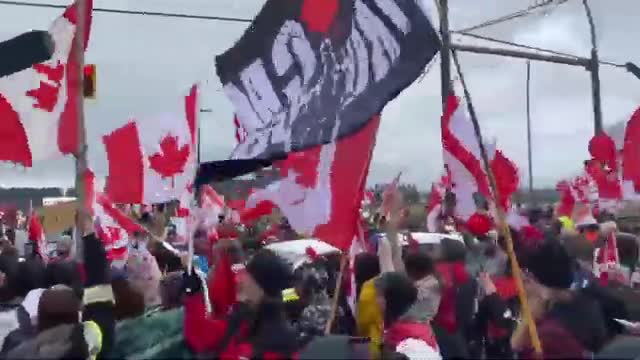 PEACEFUL CANADIAN PROTEST (YES THATS A HOCKEY STICK)