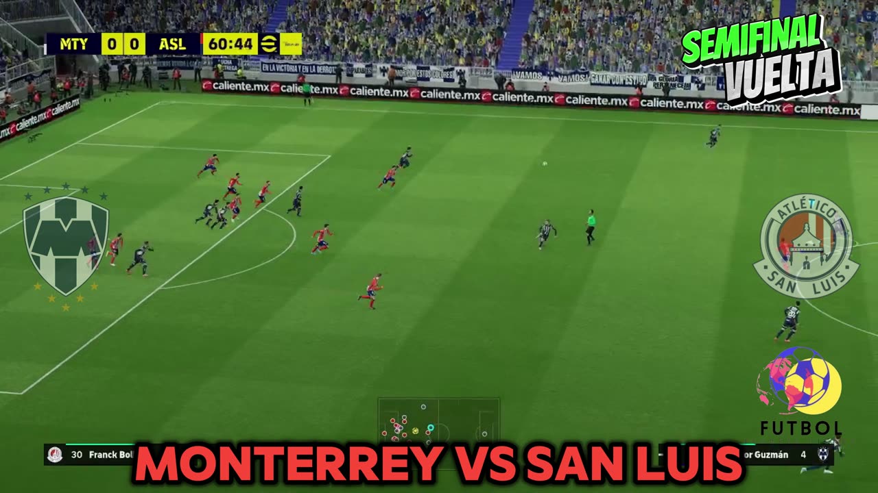 Monterrey vs Atletico de San Luis Semifinal Vuelta Liga MX Apertura 2024 partido de simulasion