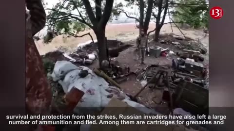 Ukrainian fighters show positions where Russians ran away - They threw away weapons and shells