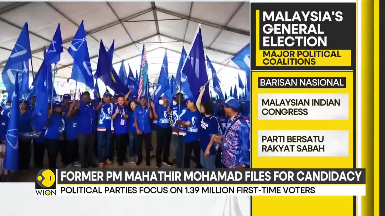 Malaysia's 15th General Elections_ Former PM Mahathir Mohamad files for candidacy _ WION