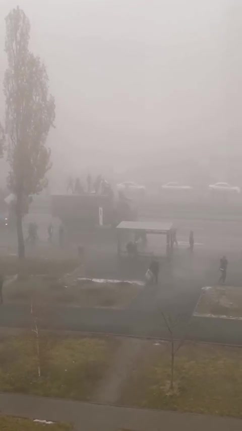 Participants of the protest actions in Almaty staged a ride on special equipment of the security