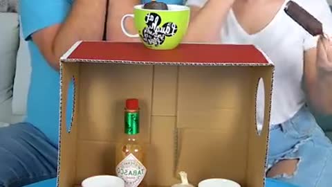 Garlic or tabasco ice cream- #shorts Tiktok Food Challenge by Tiktoriki