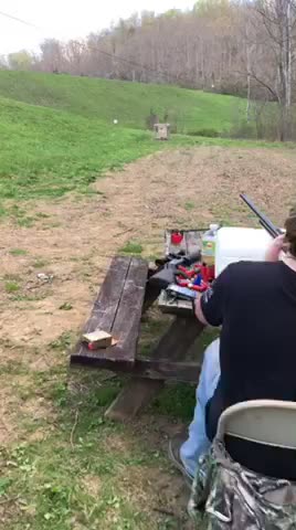Jarren Hits The Target With A 10 Gauge Slug 100 Yards Away