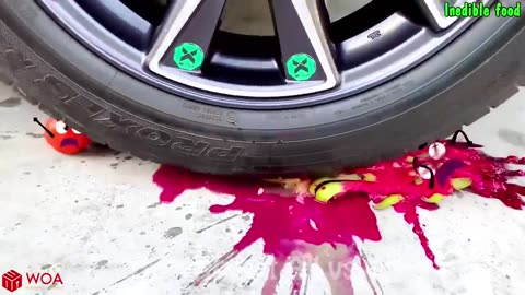 Crushing Crunchy & Soft Things by Car _ Experiment Car vs Nails, Coca Cola _Woa Doodles Funny Videos