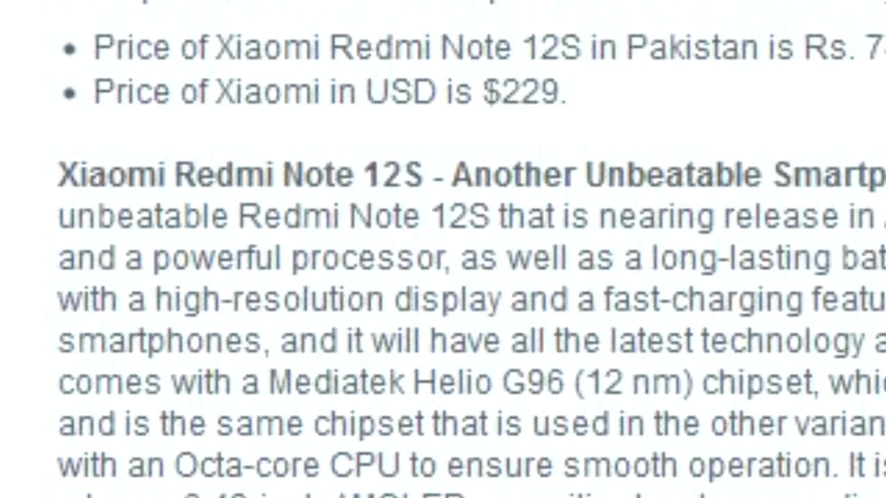 Unveiling the Xiaomi Redmi Note 12S: A Power-Packed Smartphone Experience