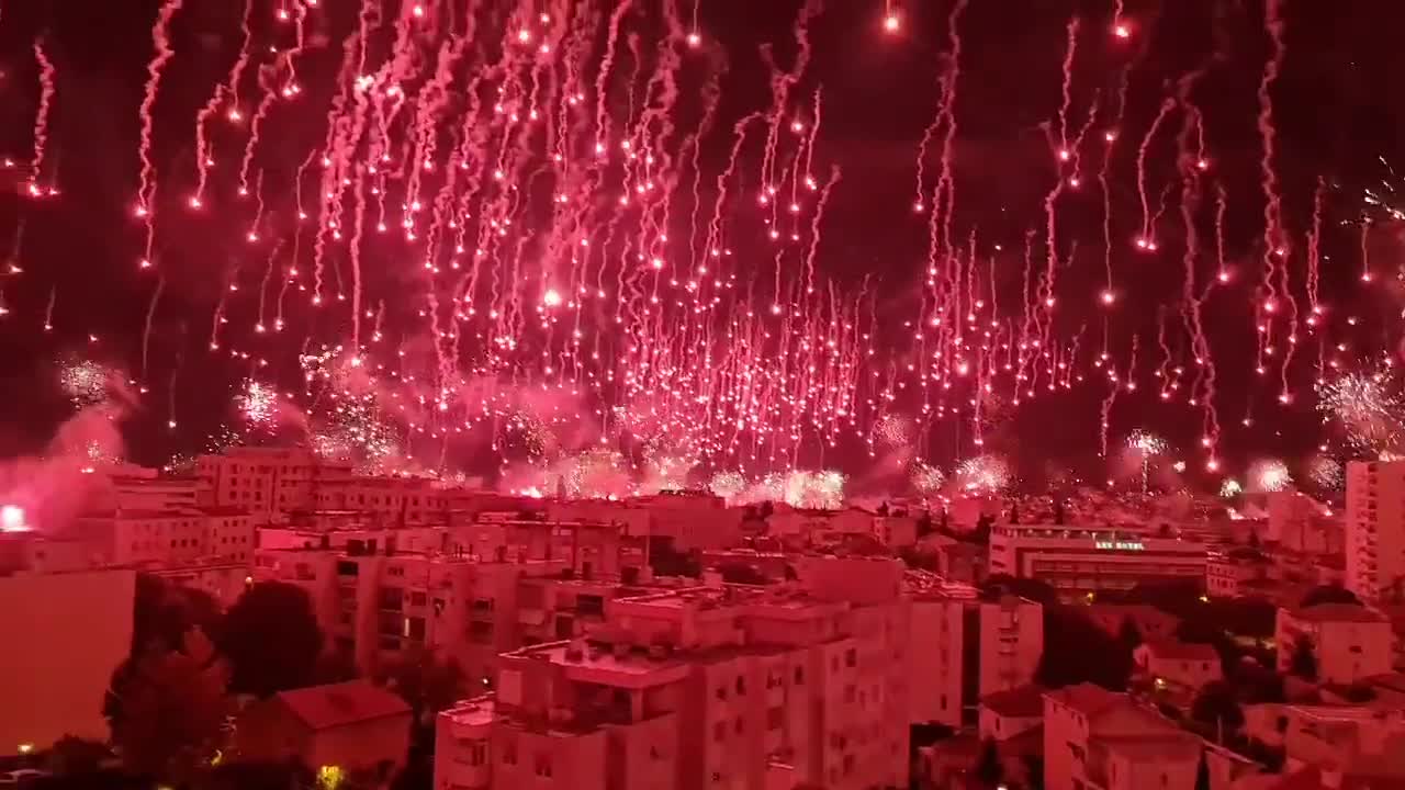 Jaw-dropping firework display in Split, Croatia as Torcida celebrates 70th birthday