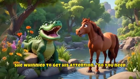 Crocodile 🐊 and Horse 🐎: A Playful Tale of Unlikely Friends!