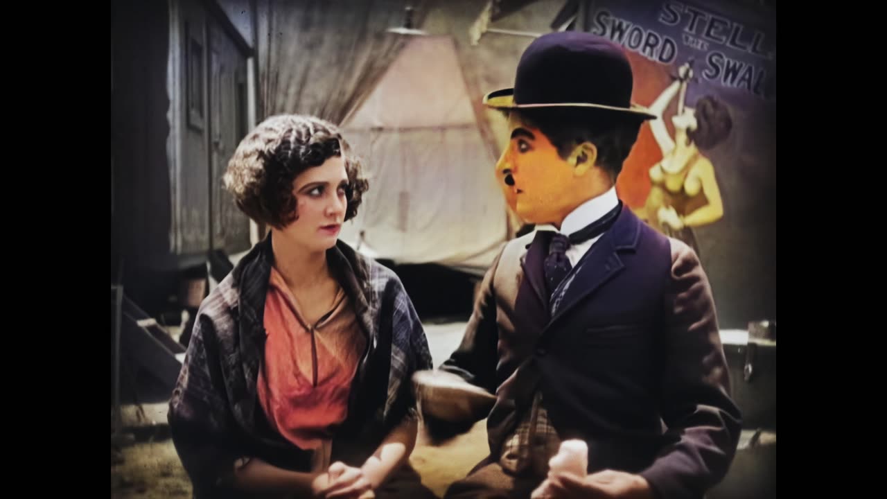 Charles Chaplin The Circus 1928 scene 1 colorized remastered 4k