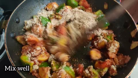 Potato Capsicum Masala for Chapati and Roti _ Capsicum Potato Recipe @LunchBox Recipes