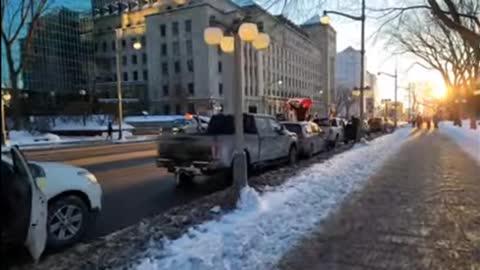 Walking around Ottawa During Trucker Convoy 2022 City Center