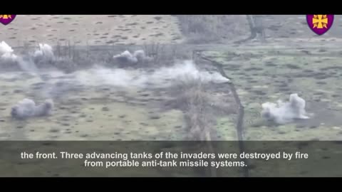 Ukrainian ambush succes attack on Russian Tank column